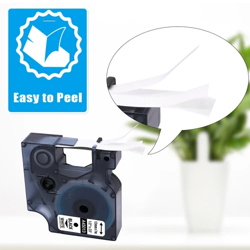 10PK For Dymo D1 Black on White S0720530 Label Tape Cassette 45013 1/2" 12mm 160 - Picture 4 of 10