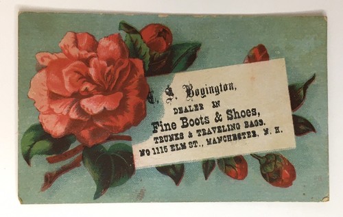 Victorian Trade Card C.S. Boyington Fine Boots & Shoes Manchester New Hampshire