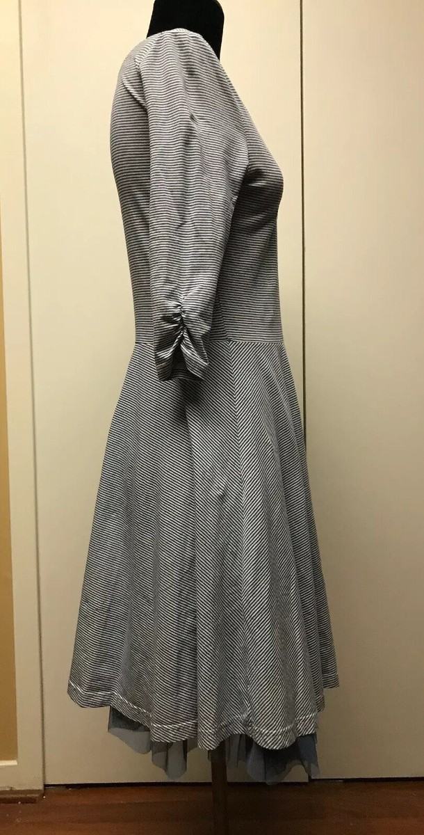 MATILDA JANE Dress, Between The Lines, Striped Tulle Dress Hello Lovely  Ruched S