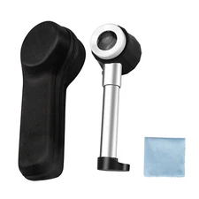 Handheld 30X Optical Glass Lighted Magnifier Jewelers Loupe W/ LED Lighted Mini