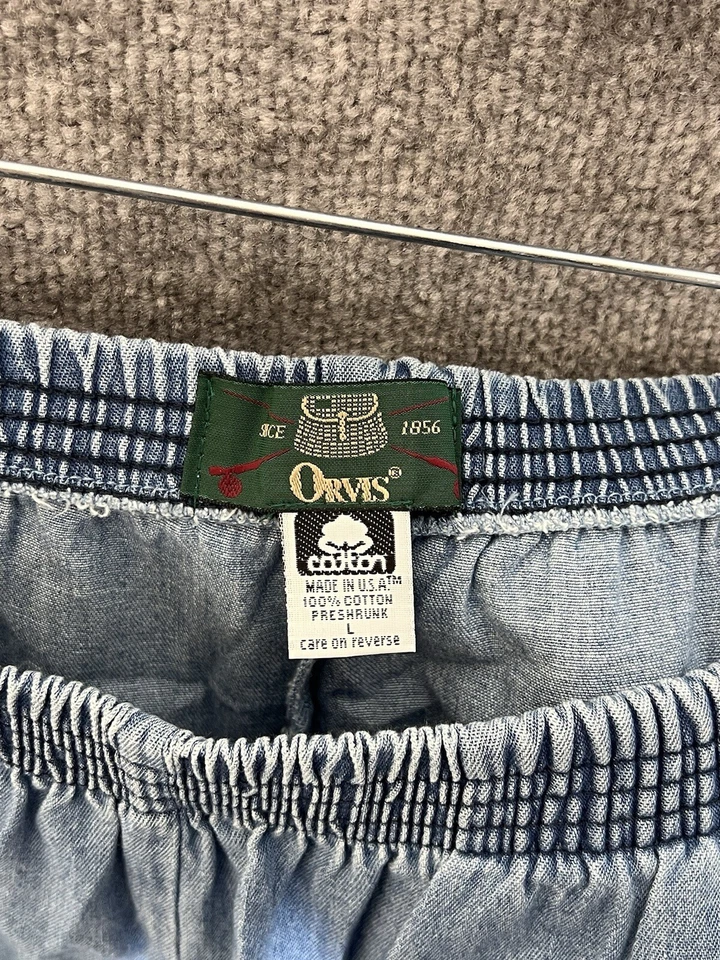 复古 Orvis 弹性腰牛仔裤女式大号蓝色棉质口袋拉裤 — 第 3/4 张图片