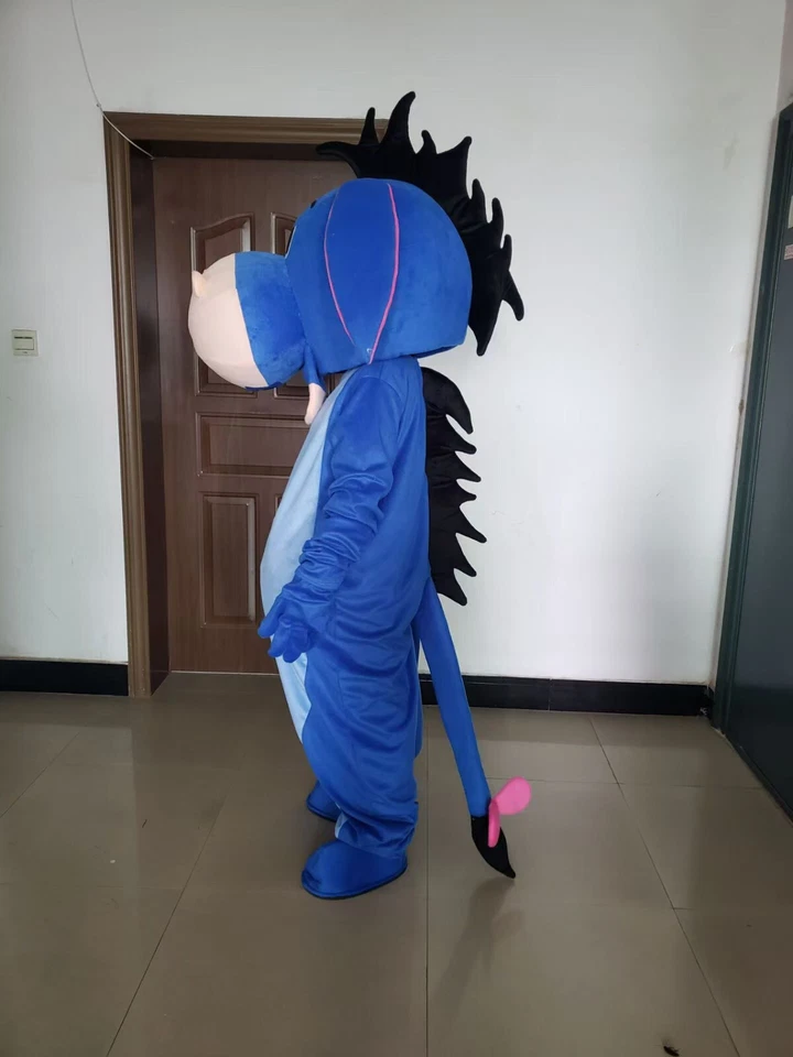 blue Donkey Mascot Costume Suit Cosplay Party Game Dress Outfit Halloween Adult - Image 2 of 4