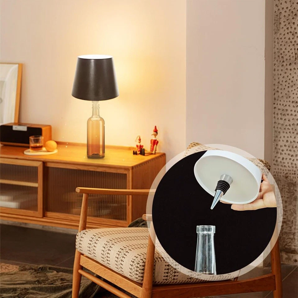 LED Flaschenlampe Dimmbare Touch Weinflasche Tisch lampe Deko Licht Geschenke~. - Bild 4 von 4