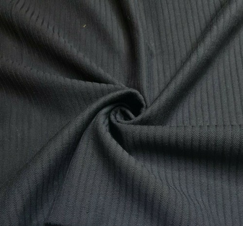 Traje de lana viscosa tela a rayas color azul marino no elástico 55" ancho vendido por metro - Imagen 2 de 8