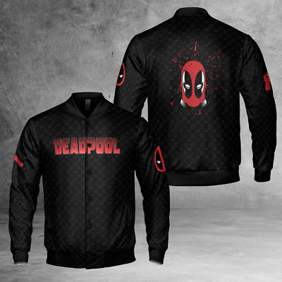 Never Too Old For Deadpool Superhero Black & Red Themed Jacket
