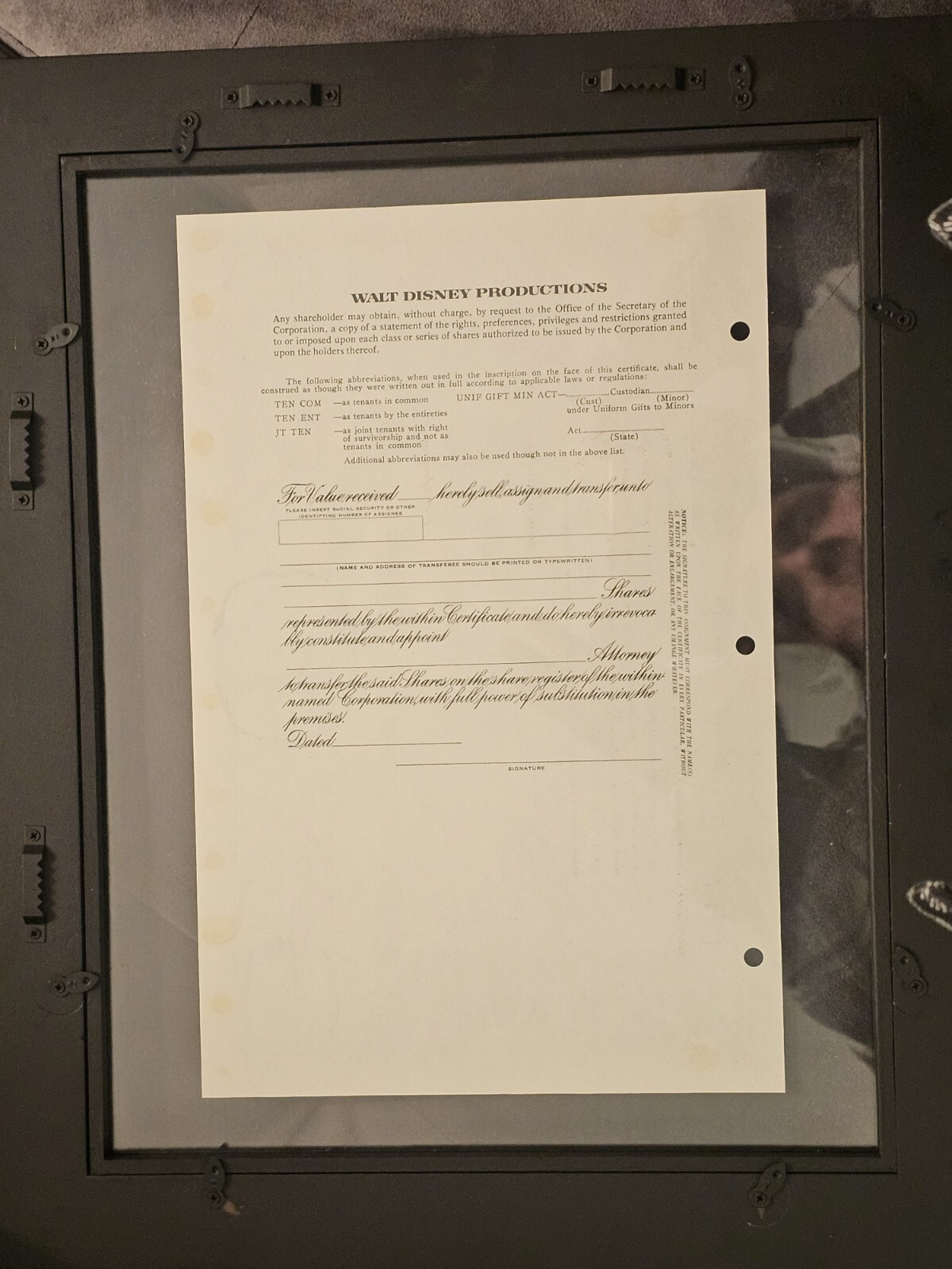 Original 1967 Walt Disney stock certificate Mickey Mouse Authentic Uncirculated