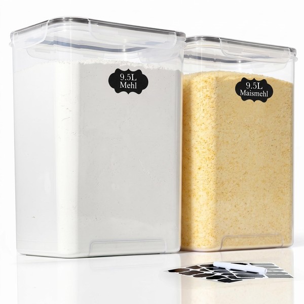 Vorratsdosen KüChe Luftdicht Aufbewahrung Mehl Reis Zucker 2Er Set 9,5L-image
