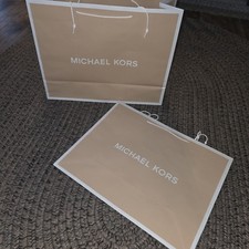 Michael Kors Set Of Two 2 bags MK Large Paper Shopping Gift Bag 19" 15  x6" NEW