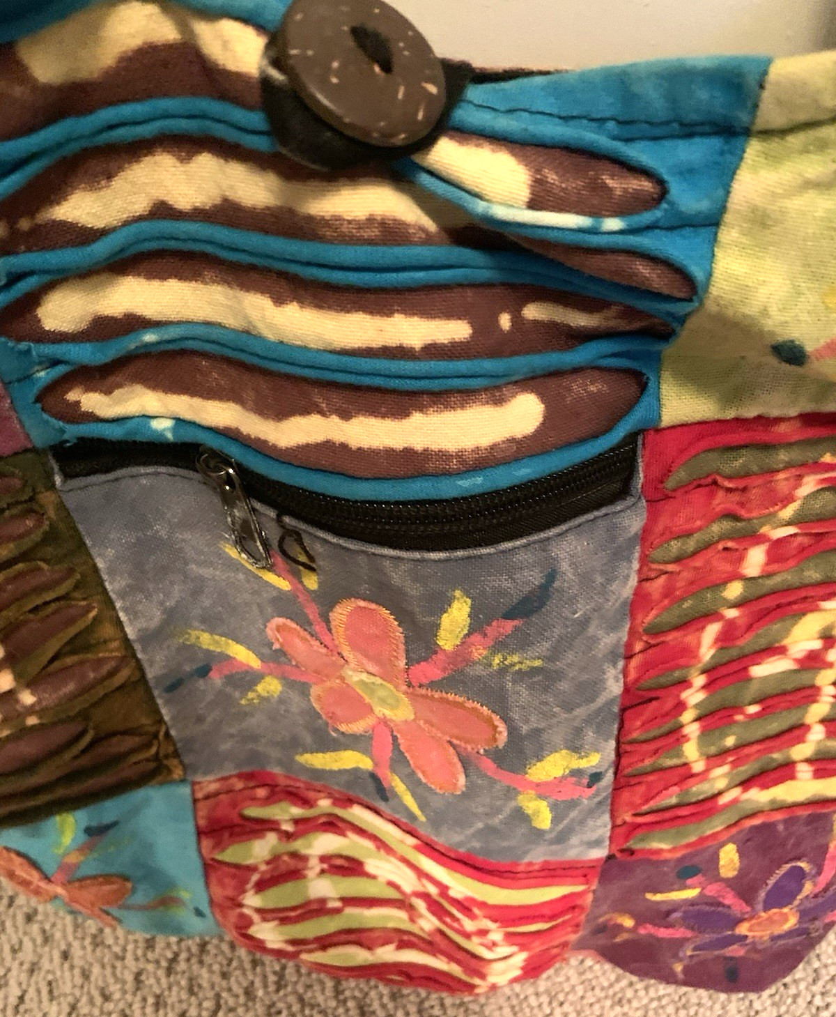 Rising International Boho Patchwork Shoulder Tote… - image 2