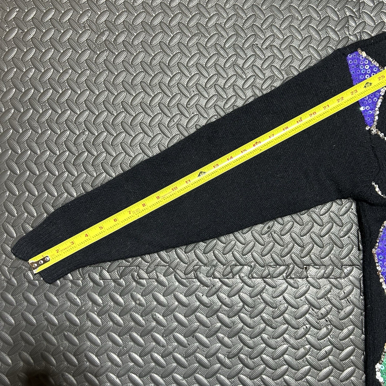 IB Diffusion Sweater Argyle Sequin Black Silk Lon… - image 7