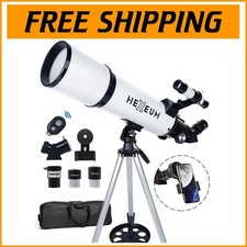 80mm Aperture 600mm Portable Refracting Telescope with Phone Adapter Included
