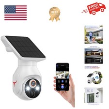 1080P Solar Security Cameras Wireless Outdoor, 360  View Pan/Tilt, Color Nigh...