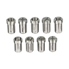 DA180 Double Angle Collet Set 9 Pack 1/4 to 3/4 Inch by 1/16 CNC Chuck Holder