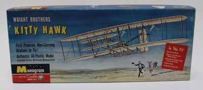 Vtg Monogram PA30 Wright Bros Kitty Hawk Flyer kit 1958 1:39 No