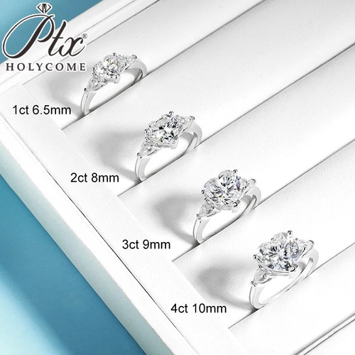 1-4CT Heart Cut Moissanite Ring S925 Silver Engagement Wedding Ring Band Jewelry - Picture 23 of 24