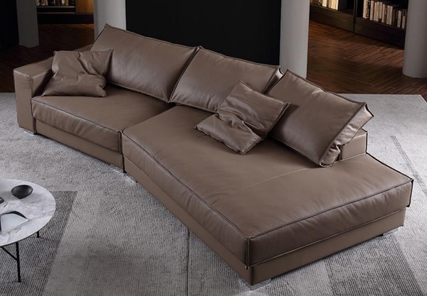 Moderne Sofas Ledersofa Couch Wohnlandschaft Sofa Ecke Design Eck Ecksofa L-Form-image