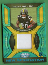 KALEB JOHNSON 2025 CERTIFIED FOOTBALL NEW GENERATION RELIC /199 PITT STEELERS