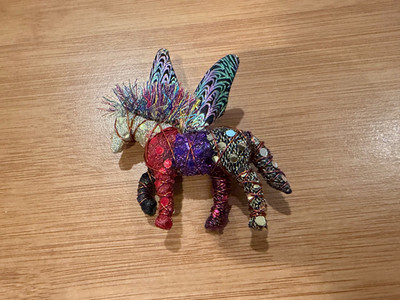 Unusual Artisan Crafted Pin / Brooch Winged Horse