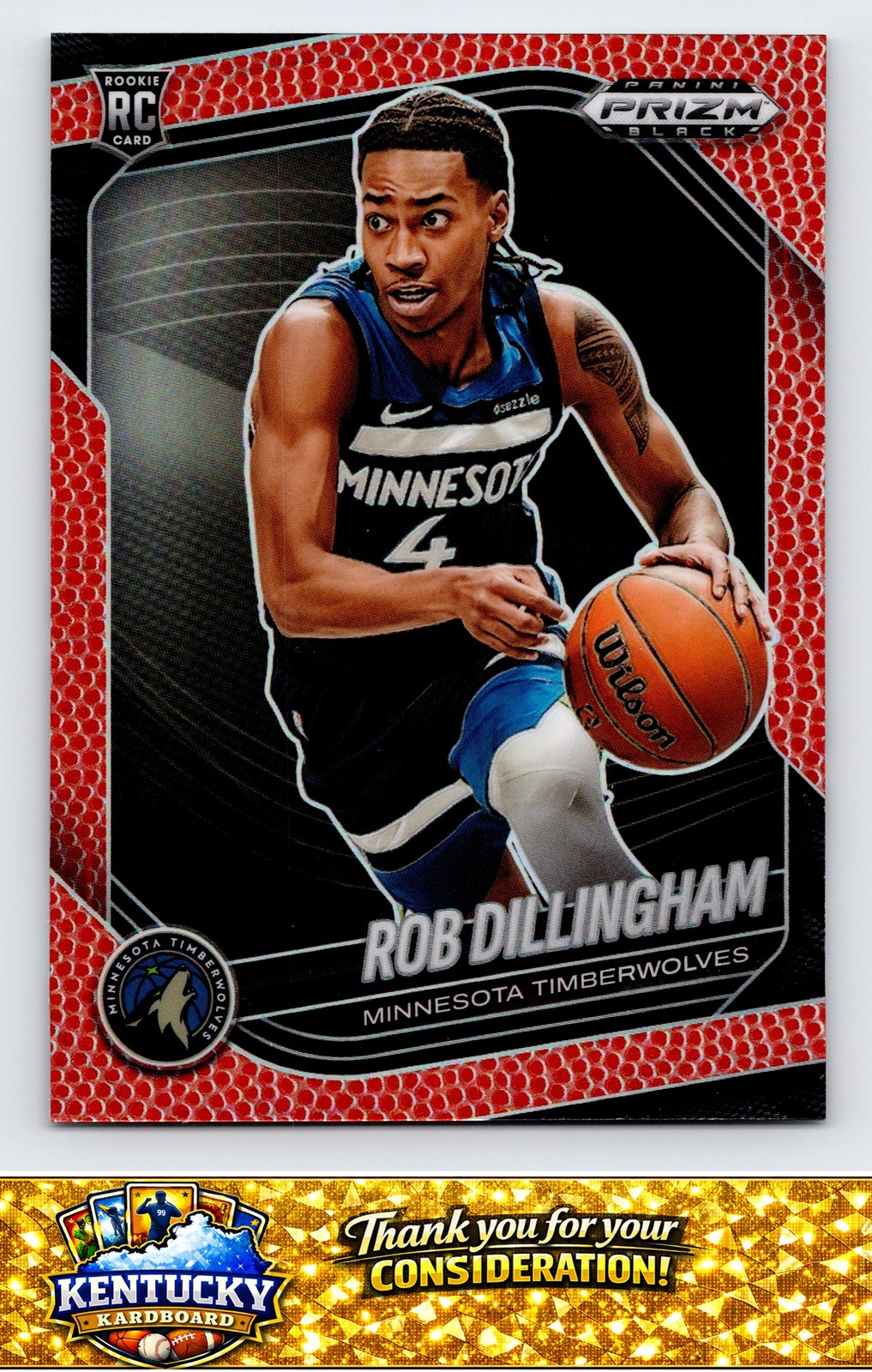 2024-25 Panini Prizm Black #39 Rob Dillingham Basketball Prizms #/225