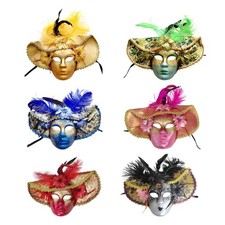 Venetian Masquerade Mask Decor Antique Comfortable Wear Full Face Mask for Stage