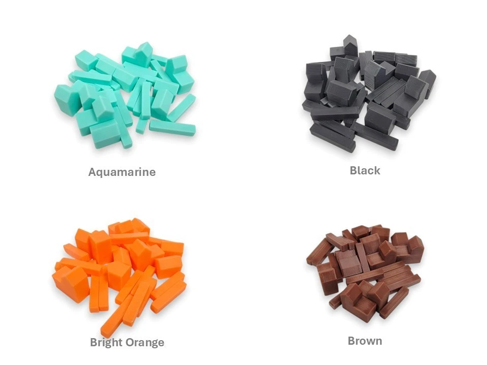 Peças de jogo de reposição Catan cidades estradas assentamentos 25+ cores com peças bônus - Imagem 4 de 4