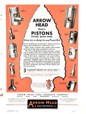 1931 Ad Arrow Head Steel Producrs Co Minneapolis MN Pistons Fitted With Pins