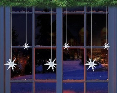TrendLine LED Lichtervorhang Sterne 1,7 x 0,5 m kaltweiß mit Timer  LED