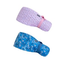 2 PCS Satin Lined Scrub Caps For Women Ponytail Surgical Hat With Buttons