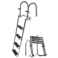 Uimoso 4-Step Stainless Steel Folding Boat La...