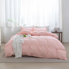 Pink Duvet Cover Full Size - Soft Brushed Microfiber, 3 Pieces, 1 Duvet Cover