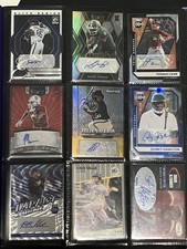 Sports Card Collection W/ Binder FOOTBALL/BASEBALL  AUTOS PATCHES + SERIALIZED