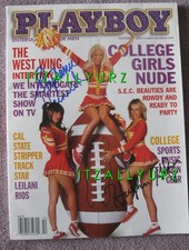 Playboy Playmate Oct' 01 Stephanie Heinrich & Hugh Hefner signed issue.