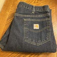 Carhartt FR Jeans Relaxed Fit Straight Men's 36x34 Workwear Blue Denim CAT 2