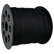 4mm Braided Macrame Rope-5/32 inch Black Polyester Nylon Cord -99ft-Soft 4Ply...