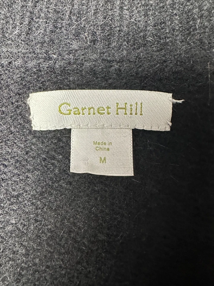 Cárdigan mediano con capucha frontal y botón mezcla de angora lana granate Hill negro Foto 3 de 4