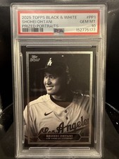 2025 Topps Black & White - Prized Portraits - Dodgers Shohei Ohtani #PP1 PSA 10