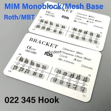 Dental Ortho Mesh Base Brackets Braces MiM Moloblock Mini 022 slot 345 hooks