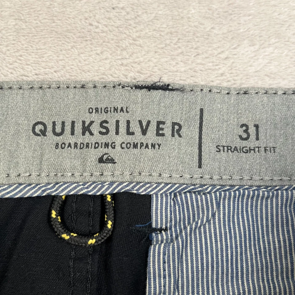 Pantalones Cortos Quiksilver Para Hombres 31 Cintura Negros Chinos Elastizados Calce Recto Informales NUEVO Foto 3 de 4
