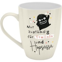"Happy Life Becher \"Trallala\" Tasse Spruch New Bone China Porzellan 35Cl Geschenk"