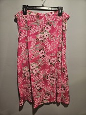 Sag Harbor Skirt Size 18 Pink Floral Flowy Zip Boho Cottage Prairie Peasant