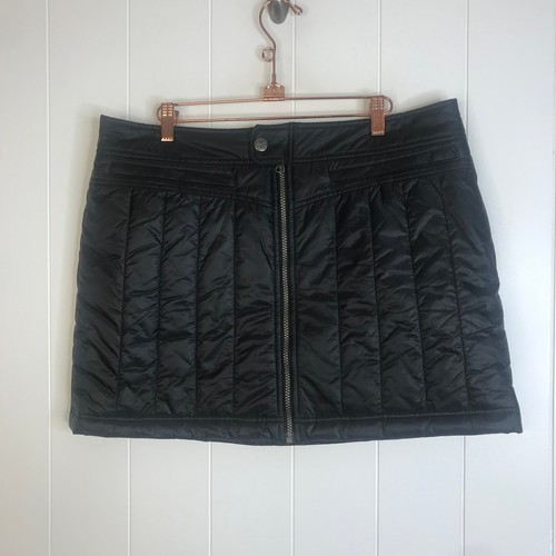 Athleta Toasty Buns Black Quilted Insulated Mini Skirt SZ 14 - Picture 8 of 8