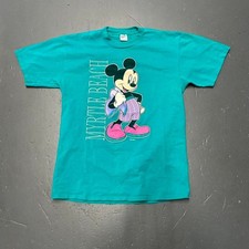 Vintage 90s Mickey Mouse Myrtle beach teal big print graphic Disney tshirt