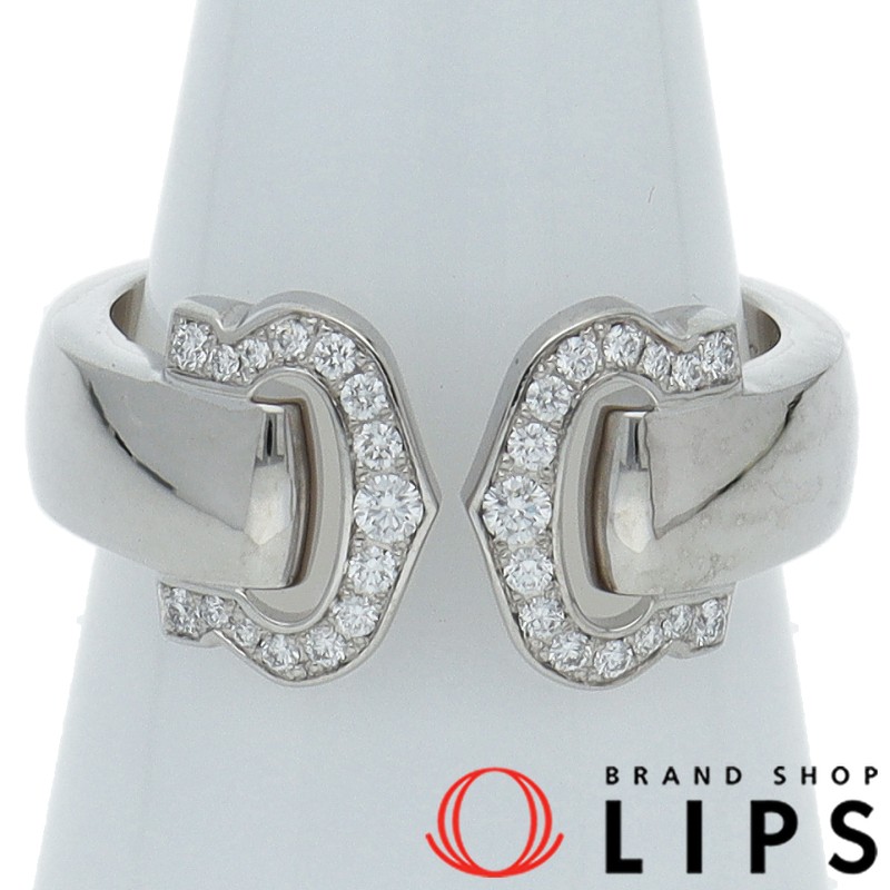 Cartier 18K White Gold Diamond Bangle Ring B4071054 Size 7 Pre-Owned