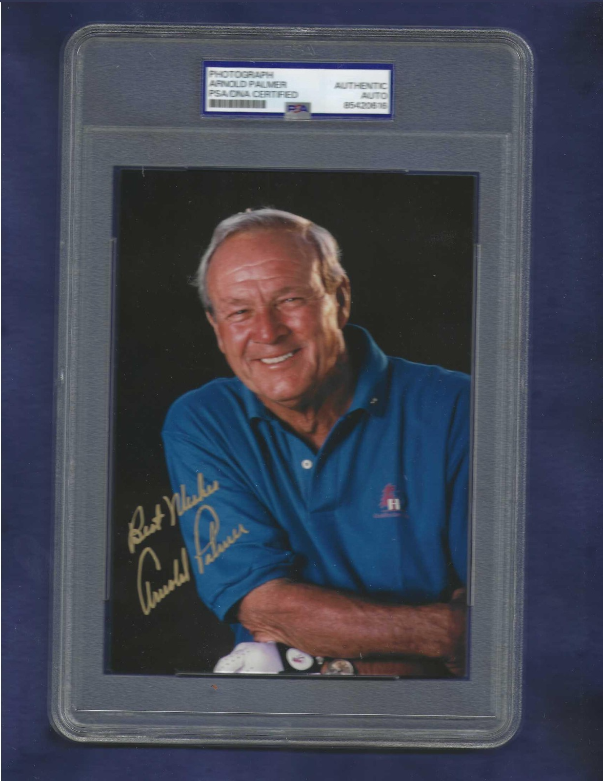 Arnold Palmer Autographed Signed 5x7 Photo Professional PGA Golf Hall of Famer PSA SLAB 
