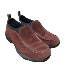 Land’s End Burgundy Suede All Weather Slip-On Comfort Clogs Shoes Women’s 9B