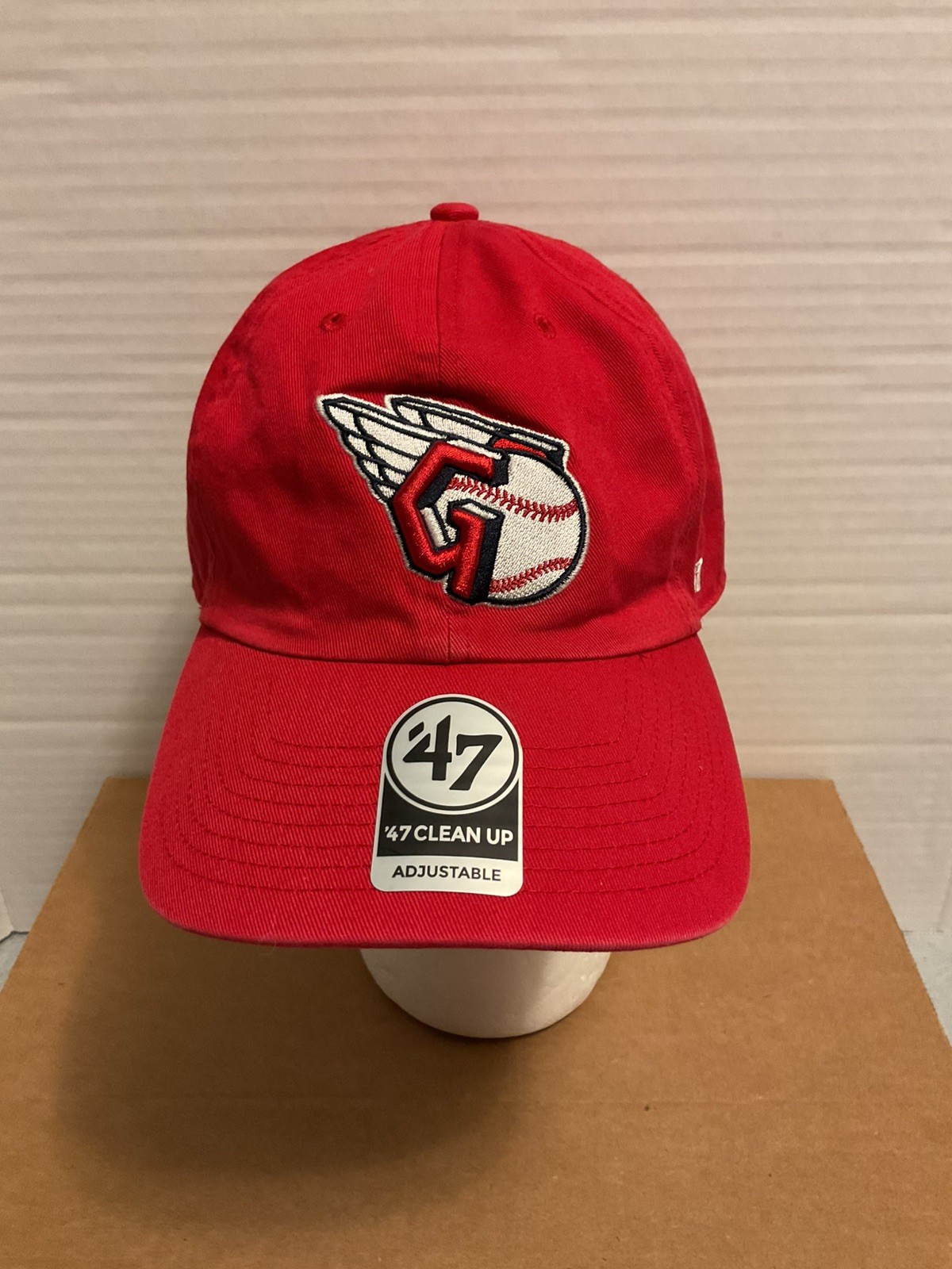 Cleveland Guardians 47' Brand Clean Up Hat MLB Red Primary Logo Adjustable Cap