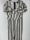 Ashley Stewart Womens Black White Striped One-Piece Jumpsuit Size 16 — photo 1