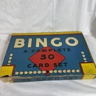VTG 1936 MILTON BRADLEY Bingo Complete 30 Set & Wooden ‘Embossed Calling Numbers