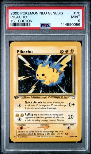 2000 POKEMON NEO GENESIS 1ST EDITION #70 PIKACHU PSA 9