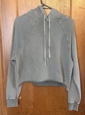 Refined Canvas Cropped Hoodie Oversized S